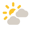 Mostly cloudy