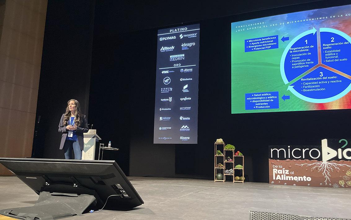 Syngenta en Microbioma mostrando sus soluciones biológicas basadas en microorganismos